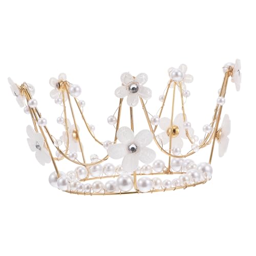 SOIMISS Perlenkrone Tortendeko Eleganter Cake Topper für Geburtstag Verlobung und Hochzeit Umweltfreundliche Party Dekoration Zarte Krone für Ansprechende Kuchengestaltung von SOIMISS