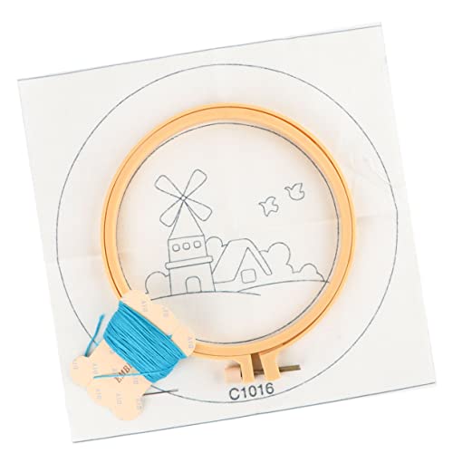 SOIMISS Punch Needle Stickerei Set für DIY Handarbeitsset mit Holzgriff Ergonomisch Farbige Wolle Stickrahmen Zubehör Anfängerfreundlich Kreatives Basteln Zuhause von SOIMISS