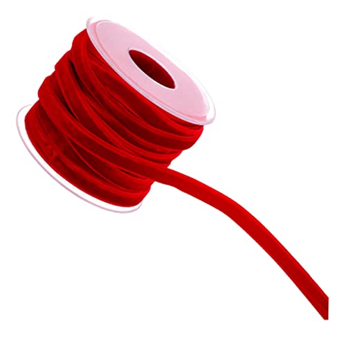 SOIMISS Rotes Samtband Yards Langlebiges Geschenkverpackungsband Dekoratives DIY Plüschband für Hochzeit Party Geburtstag Basteln Bekleidungszubehör von SOIMISS