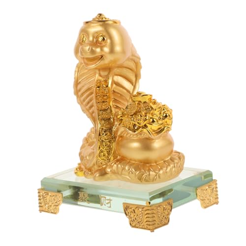 SOIMISS Schlangenfigur aus Legierung und Kristall Langlebige Tischdekoration Jahr der Schlange Glatte Oberfläche Stabiles Feng Shui Ornament für Büro und Zuhause von SOIMISS
