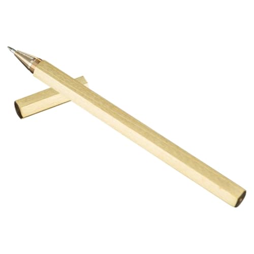 SOIMISS Sechseckiger Kupfer Kugelschreiber Hexagonal Design Vintage Metall Gelstift für Büro Schule Zeichnen und Unterschreiben Stilvoll Robust Langlebig von SOIMISS