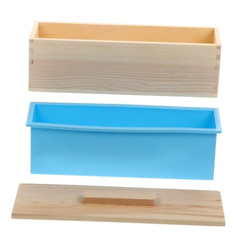 SOIMISS Seifenholzbox Formset Multifunktionale Silikonform für Seifenherstellung Professionelles Seifenwerkzeug mit Deckel für DIY Seifenprojekte in Blau von SOIMISS