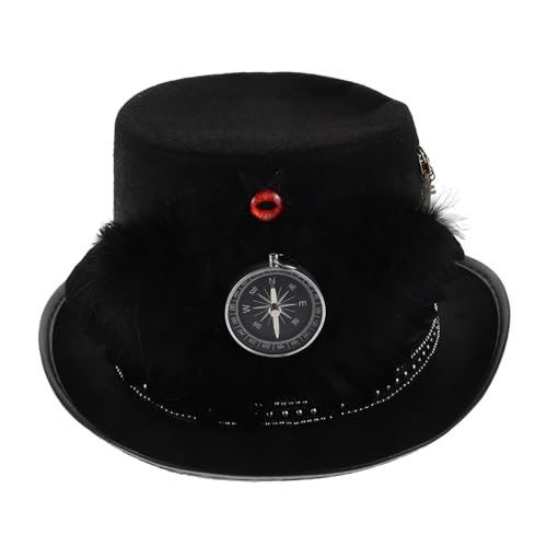 SOIMISS Steampunk Top Hat Halloween Accessory mit Flügel Design Leichter Festival Party Hut für Männer und Frauen Eleganter Cosplay Kopfschmuck für Karneval und Themenfeste von SOIMISS