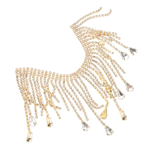 SOIMISS Strass Fransen Trim Strasskette Fransenborte zum Annähen Weiß Goldfarbene Strass Quaste Kette für DIY Kleidung Taschen Handgemachte Accessoires von SOIMISS