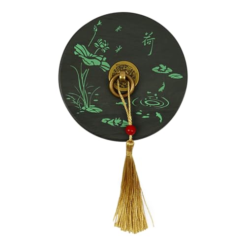 SOIMISS Sumi Zeichentusche Stein Sommer Lotus Motiv Rundes Natürliches Schreibstein mit Deckel Tragbares Multifunktionales Chinesisches Kalligraphie Geschenk für Anfänger und Künstler von SOIMISS