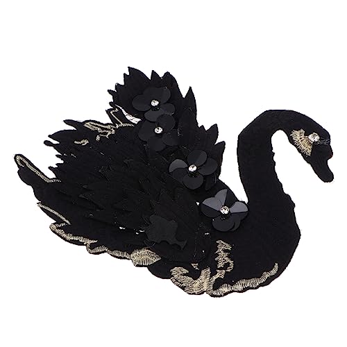 SOIMISS Swan Shape Embroidery Patch mit Blumenmotiv Große Aufnäher für Kleidung und DIY Einfach zu Nähen und Vielseitig Einsetzbar Verzierung für Taschen und Bettwäsche von SOIMISS