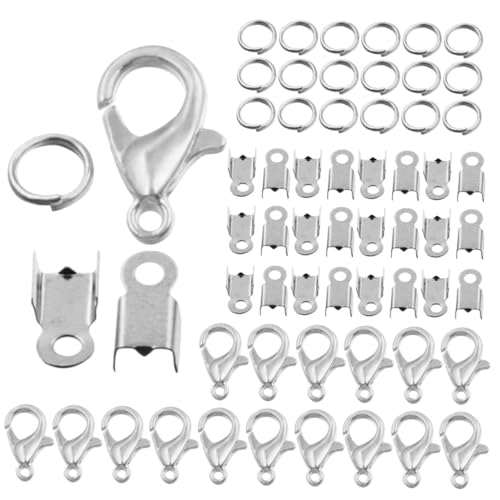 SOIMISS Teiliges DIY Schmuckzubehör Set mit Weißen Kordelenden Quetschperlen Karabinerverschlüssen und Geschlossenen Sprungringen für Armband und Halskettenherstellung Vielseitig SOIMISS Teiliges DIY Schmuckzubehör Set mit Weißen Kordelenden Quetschperlen Karabinerverschlüssen und Geschlossenen Sprungringen für Armband und Halskettenherstellung Vielseitig von SOIMISS