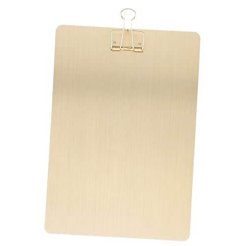 SOIMISS Trägerplatte für Schreibtafel Multifunktions-Klemmbrett Wohnung Unterstützung Schreibtisch Planke Dokumentenordner kleine Klemmbretter Schreibwaren Schreibtafel-Clip Überzug Golden von SOIMISS