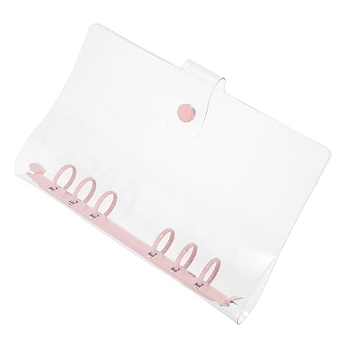 SOIMISS Transparent PVC Ringordner mit Druckknopfverschluss Ring Binder für Lose für Schule Büro und Reisen Zartem Kirschblütenpink ohne Innenseiten von SOIMISS