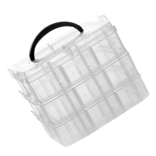 SOIMISS Transparente Plastik Schmuckbox Fächern Abnehmbare Aufbewahrungsbox für Haargummis Leicht und Tragbar mit Praktischem Griff für Ordentliche Schreibtischorganisation SOIMISS Transparente Plastik Schmuckbox Fächern Abnehmbare Aufbewahrungsbox für Haargummis Leicht und Tragbar mit Praktischem Griff für Ordentliche Schreibtischorganisation von SOIMISS