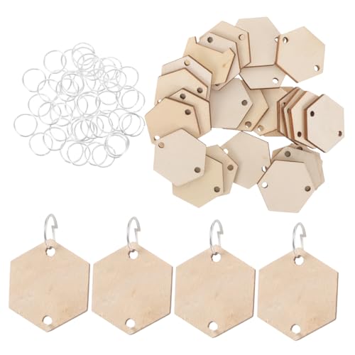 SOIMISS Unbehandelte Sechseckige Holzanhänger mit Metallringen Natürliche DIY Holzscheiben zum Basteln Kreative Schlüsselanhänger und Dekorationen für Handwerk und Heimdeko SOIMISS Unbehandelte Sechseckige Holzanhänger mit Metallringen Natürliche DIY Holzscheiben zum Basteln Kreative Schlüsselanhänger und Dekorationen für Handwerk und Heimdeko von SOIMISS