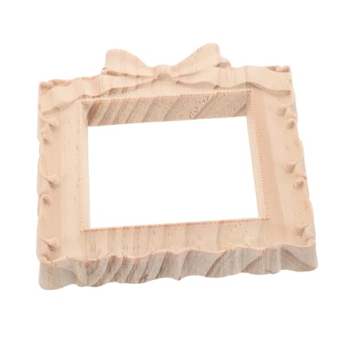SOIMISS Unfinished Holz Bilderrahmen Mini Schleife Handgeschnitzt Holzrahmen zum Bemalen DIY Kunst Fotohalter für Dekoration und Individuelle Gestaltung von SOIMISS