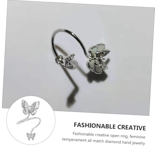 SOIMISS Vintage Offener Damenring Perlmutt Zirkonia Fingerschmuck Verstellbar Elegant Schmuck Nageldekoration SOIMISS Vintage Offener Damenring Perlmutt Zirkonia Fingerschmuck Verstellbar Elegant Schmuck Nageldekoration von SOIMISS