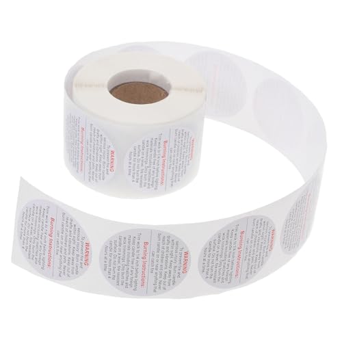 SOIMISS Wasserdichte Ölresistente DIY Kerzen Warnaufkleber Rund für Kerzengläser Kerzenbehälter und Do It Yourself Kerzenherstellung Selbstklebende Sicherheits Etiketten von SOIMISS