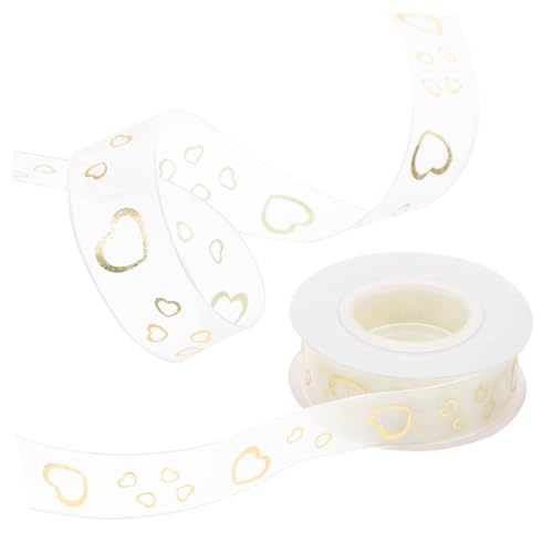 SOIMISS Weißes Chiffon Geschenkband Verschleißfestes Bastelband mit Hohlem Herzmuster Vielseitiges Festival Geschenkband für Kreative Dekorationen SOIMISS Weißes Chiffon Geschenkband Verschleißfestes Bastelband mit Hohlem Herzmuster Vielseitiges Festival Geschenkband für Kreative Dekorationen von SOIMISS