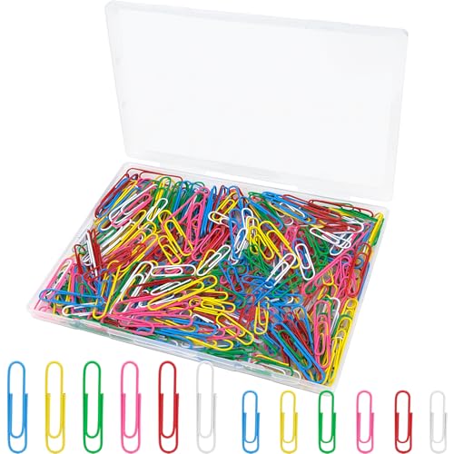 Büroklammern, verschiedene Größen, mittelgroß und Jumbo, 3,3 cm und 5,1 cm, farbige Büroklammern, große farbige Büroklammern für Büro, Schule, Dokumentenorganisation (310) von SOKOSEY
