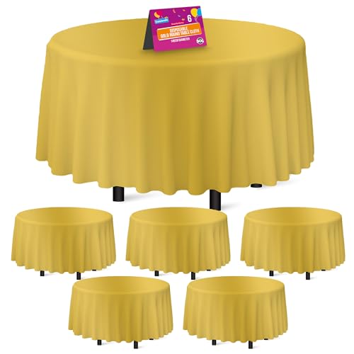 SOL Runde Tischdecke, Einweg-Tischdecke, goldfarben, 140 cm, Party-Tischdecken für runde Tische, runde Tischdecken, runde Tischdecke, goldfarbene Tischdecke, runde Tischdecke, 6 Stück SOL Runde Tischdecke, Einweg-Tischdecke, goldfarben, 140 cm, Party-Tischdecken für runde Tische, runde Tischdecken, runde Tischdecke, goldfarbene Tischdecke, runde Tischdecke, 6 Stück von SOL