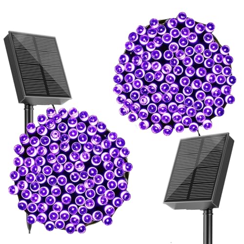 SOLARBABY Solar Lichterkette Aussen,20M 200LED Lichterkette Außen Solar IP65 Wasserdicht Solarlichterkette Außen Wetterfest für Garten, Balkon, Terrasse Dekorationen 2 Stück (Lila) von SOLARBABY