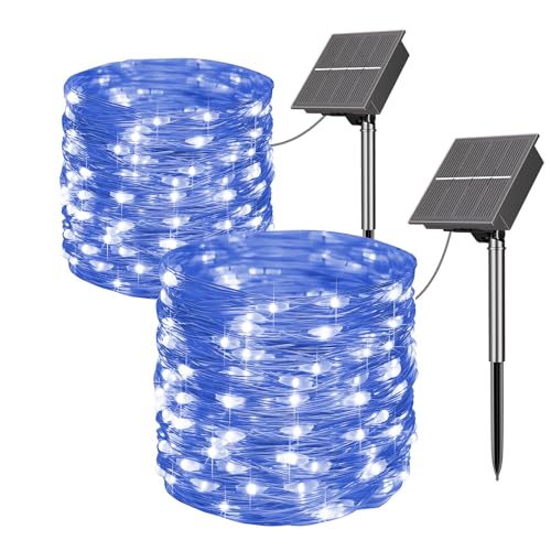 SOLARBABY Solar Lichterkette Aussen,2x20M 200 LED Solarlichterkette Außen Wetterfest,8 Modi Blau Kupferdraht Lichterkette Außen Solar Weihnachts Lichterkette für Garten Terrasse Balkon Dekoration SOLARBABY Solar Lichterkette Aussen,2x20M 200 LED Solarlichterkette Außen Wetterfest,8 Modi Blau Kupferdraht Lichterkette Außen Solar Weihnachts Lichterkette für Garten Terrasse Balkon Dekoration von SOLARBABY