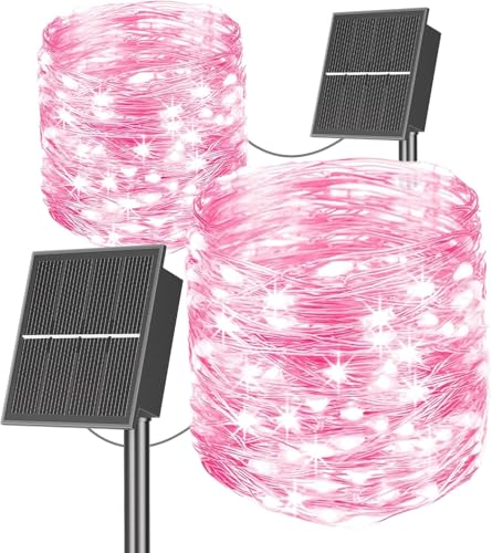 SOLARBABY Solar Lichterkette Aussen,2x20M 200 LED Solarlichterkette Außen Wetterfest,8 Modi Rosa Kupferdraht Lichterkette Außen Solar Weihnachts Lichterkette für Garten Terrasse Balkon Dekoration SOLARBABY Solar Lichterkette Aussen,2x20M 200 LED Solarlichterkette Außen Wetterfest,8 Modi Rosa Kupferdraht Lichterkette Außen Solar Weihnachts Lichterkette für Garten Terrasse Balkon Dekoration von SOLARBABY