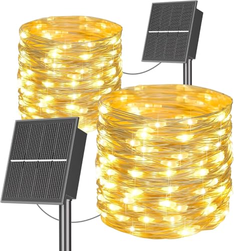 SOLARBABY Solar Lichterkette Aussen,2x20M 200 LED Solarlichterkette Außen Wetterfest,8 Modi Warmweiß Kupferdraht Lichterkette Außen Solar Weihnachts Lichterkette für Garten Terrasse Balkon Dekoration SOLARBABY Solar Lichterkette Aussen,2x20M 200 LED Solarlichterkette Außen Wetterfest,8 Modi Warmweiß Kupferdraht Lichterkette Außen Solar Weihnachts Lichterkette für Garten Terrasse Balkon Dekoration von SOLARBABY