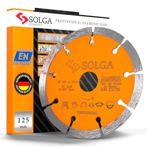 SOLGA 125mm Diamant-Trennscheibe für Beton, Stahlbeton, Stein & Marmor - Trockenschnitt - Langlebig & Hochleistungs - 22,23 SOLGA 125mm Diamant-Trennscheibe für Beton, Stahlbeton, Stein & Marmor - Trockenschnitt - Langlebig & Hochleistungs - 22,23 von SOLGA