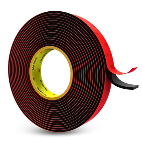 Aus 3M PT1100 Doppelseitiges Profi-Klebeband Viskoelastisches Acrylat Plus Schaum Schwarz Metall Alu Glas Dünner Teppich Extra Stark (19mm x 5m) von SOLNIT