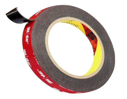 Doppelseitiges Klebeband, wasserdicht, multifunktional, zur Befestigung von Auto, Zuhause, Büro, Metall, Glas, Alu, Dekoration, hergestellt aus VHB 3M 5952 (12mm x 4,57 meter) von SOLNIT