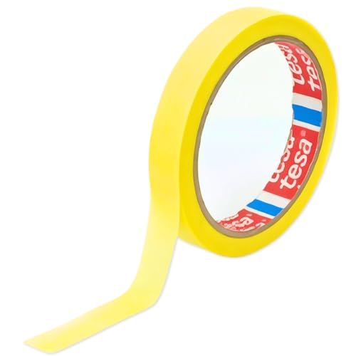 Hergestellt aus Tesa 4334 Präzisionskrepp Plus Profi Maler Lackierer Hochwertiges Abdeckband Konturenband rückstandlos scharfe kanten abkleben abdecken Klebeband Gelb (5mm X 50meter) von SOLNIT