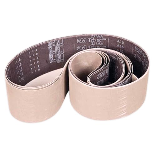 Hergestellt mit 3M Trizact Schleifband Gewebe Vliesband Rohrbandschleifer Schleifmaschinen Messerschleifer Messermacher 50 x 1020mm Grain Size (A030 = P600) von SOLNIT