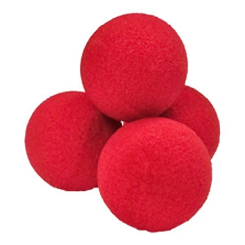 SOLOMAGIA Soft Sponge Balls - Set of 4 Balls 5.0 cm - Red - Magie mit Bällen und Luftballons - Zaubertricks und Props von SOLOMAGIA