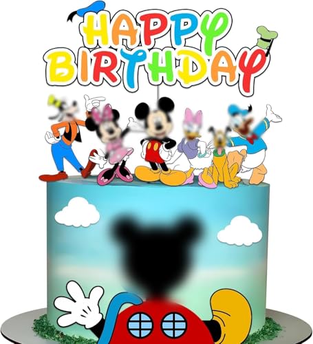 Mouse Kuchen Topper, 10 Stück Cartoons Kuchen Topper, Happy Birthday Tortendeko Mouse, Tortendeko Geburtstag für Mädchen, für Kinder Baby Party Geburtstag Party Dekoration von SOLPURE