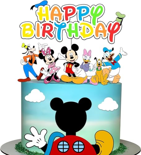 Mouse Kuchen Topper, 10 Stück Cartoons Kuchen Topper, Happy Birthday Tortendeko Mouse, Tortendeko Geburtstag für Mädchen, für Kinder Baby Party Geburtstag Party Dekoration von SOLPURE