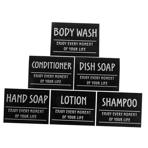 1 Satz Selbstklebenden Wasserfesten Badezimmer Aufklebern für Shampoo und Duschgel Flaschen Einfache Handhabung Beschriftung zur Organisation von Badezimmerbedarf von SOLUSTRE