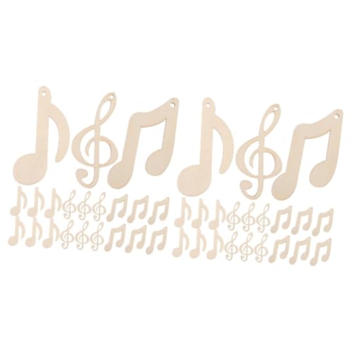 2 Sätze Musiknoten Holzschnittmuster Blanko Diy Bastelmaterialien Für Projekte Leicht Glatt Unbeschichtet Für Dekoration Und Persönliche 30 Stück * 2 von SOLUSTRE