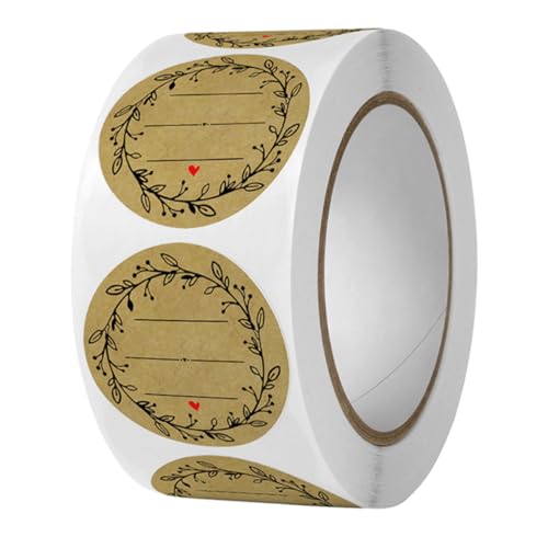 SOLUSTRE 1 Rolle Aufkleber Zum Backen Von Keksen Bäckerei Aufkleber Backetikettenaufkleber Aufkleber Für Glasetiketten Klebstoff Gebacken Hausgemacht Khaki Selbstklebendes Kraftpapier von SOLUSTRE