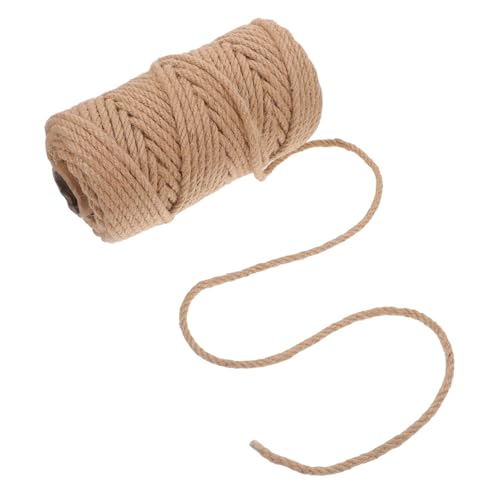 SOLUSTRE 1 Rolle Handgewebtes Juteseil: Gedrehte Kordel Zum Basteln Und – Natürliches, Strapazierfähiges Juteseil Für Hängematten Und Katzenkratzbretter, 0,23 Zoll X 164 Fuß von SOLUSTRE
