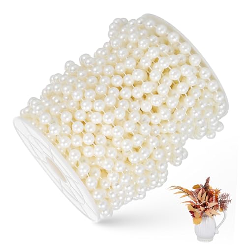 SOLUSTRE 1 Rolle Perlenkettenkette Dekoration Farbe Körperkette aus Perlen runden Perlenverkleidung Hochzeitsperlen Girlande Hochzeit künstliche Perlenkette Perlengirlande Beige von SOLUSTRE