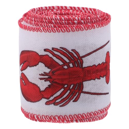 SOLUSTRE 1 Rolle Sommer-Stoffbänder, 4,5 m, Geschenkbänder mit Meerestier-Hummer-Aufdruck für Party-Dekoration zum Thema Krebse SOLUSTRE 1 Rolle Sommer-Stoffbänder, 4,5 m, Geschenkbänder mit Meerestier-Hummer-Aufdruck für Party-Dekoration zum Thema Krebse von SOLUSTRE