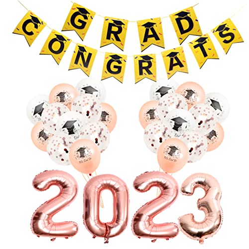 SOLUSTRE 1 Satz Ballons der Abschlusssaison Gelb Folienballon 2023 Luftballons erröten groß Abschlussfeier Dekorationen Grad Partydekorationen Aluminiumfolie Rose Gold SOLUSTRE 1 Satz Ballons der Abschlusssaison Gelb Folienballon 2023 Luftballons erröten groß Abschlussfeier Dekorationen Grad Partydekorationen Aluminiumfolie Rose Gold von SOLUSTRE