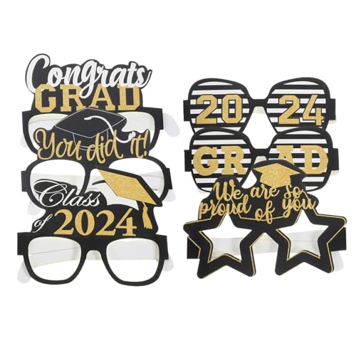SOLUSTRE 1 Satz Brille Für Die Abschlusssaison Rahmen Grad-brille Lustige Brille Party Zubehör Fotozubehör Dekorationsrequisiten Aus Papier Abschlussfoto -requisiten 6 Stück von SOLUSTRE