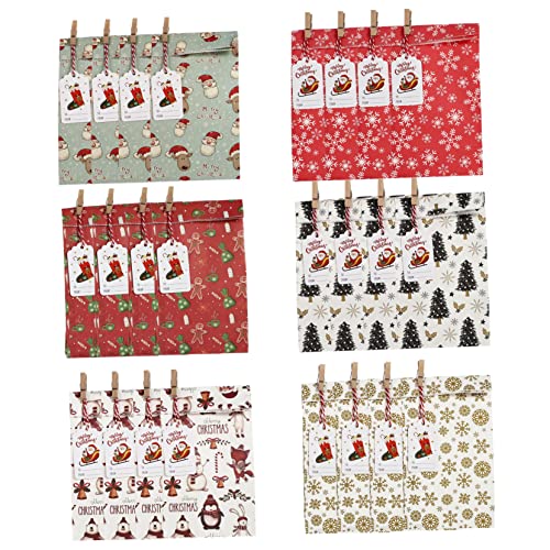 SOLUSTRE 1 Satz Geschenktasche Countdown-kalender Süßigkeitentüten Weihnachtliche Adventskalendertüten Weihnachtsgeschenktüten Weihnachts-adventskalender-taschen Hölzern SOLUSTRE 1 Satz Geschenktasche Countdown-kalender Süßigkeitentüten Weihnachtliche Adventskalendertüten Weihnachtsgeschenktüten Weihnachts-adventskalender-taschen Hölzern von SOLUSTRE