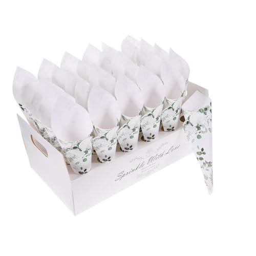 SOLUSTRE 1 Satz Konfetti Halter Cone Box für Hochzeiten und Partys Dekorative Blütenblatt Station mit Grünen Blättern für Konfetti Überraschungen und Feiern SOLUSTRE 1 Satz Konfetti Halter Cone Box für Hochzeiten und Partys Dekorative Blütenblatt Station mit Grünen Blättern für Konfetti Überraschungen und Feiern von SOLUSTRE