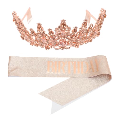 SOLUSTRE 1 Satz Krone und Schärpe Set für Geburtstag Dekorative Geburtstagskostüm Accessoires für Frauen und Bequem für Unvergessliche Feiern SOLUSTRE 1 Satz Krone und Schärpe Set für Geburtstag Dekorative Geburtstagskostüm Accessoires für Frauen und Bequem für Unvergessliche Feiern von SOLUSTRE
