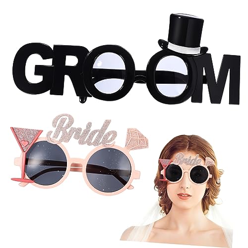SOLUSTRE 1 Satz Lustige Hochzeitsbrille Für Junggesellenabschied Und Gesichtsschutz Fotorequisiten Für Unvergessliche Party 2 Stück von SOLUSTRE