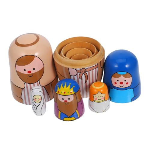 SOLUSTRE 1 Satz Matroschka- Familienpuppen Puppenhandwerk Russische Nistpuppen handgemachtes für handgefertigtes Bastelspielzeug hölzern SOLUSTRE 1 Satz Matroschka- Familienpuppen Puppenhandwerk Russische Nistpuppen handgemachtes für handgefertigtes Bastelspielzeug hölzern von SOLUSTRE