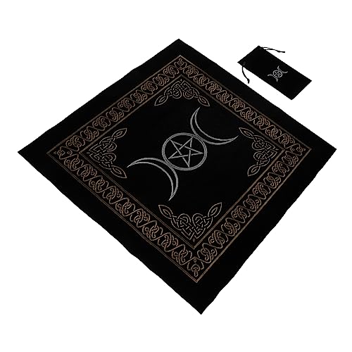 SOLUSTRE 1 Satz Tarot Tischdecke mit Aufbewahrungstasche Teiliges Set aus Velour für Wahrsagung und Kartenspiele Strapazierfähig Antistatisch und Hautfreundlich von SOLUSTRE