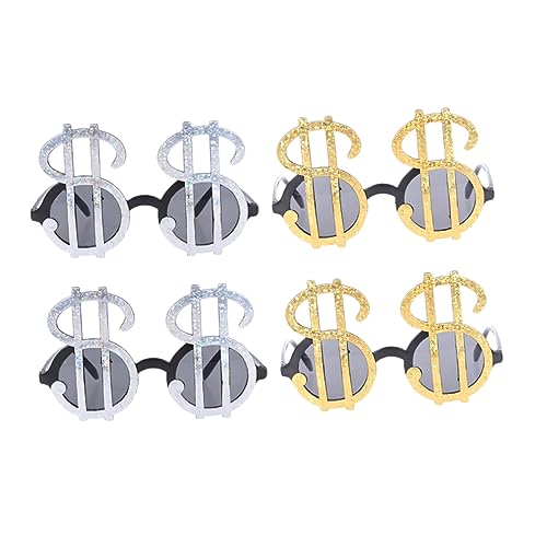 SOLUSTRE 1 Satz Teiliges Usd Symbol Sonnenbrillen Für Partys Kreative Dekorationsbrille Für Geburtstagsfeiern Und Festivals Lustige Und Einzigartige Accessoires 4 Stück von SOLUSTRE