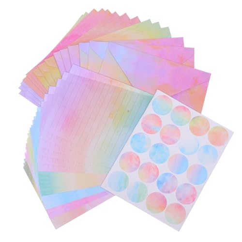 SOLUSTRE 1 Set Briefpapier: Einzigartiges Briefschreibset mit Aquarellfarben – Briefpapier und Verpackungsumschläge für Geburtstagseinladungen, Partys und besondere Anlässe SOLUSTRE 1 Set Briefpapier: Einzigartiges Briefschreibset mit Aquarellfarben – Briefpapier und Verpackungsumschläge für Geburtstagseinladungen, Partys und besondere Anlässe von SOLUSTRE