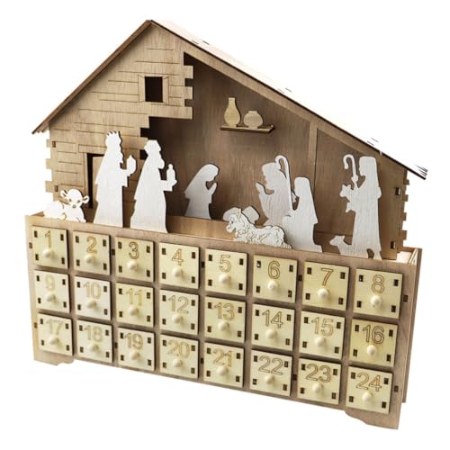 SOLUSTRE 1 Stück Home-Desktop-Kalender Weihnachtsadvent Weihnachtskalender beleuchten Heimbüro 24 Countdown-Kalender kalender Geschenkkalender aus Holz hölzern SOLUSTRE 1 Stück Home-Desktop-Kalender Weihnachtsadvent Weihnachtskalender beleuchten Heimbüro 24 Countdown-Kalender kalender Geschenkkalender aus Holz hölzern von SOLUSTRE
